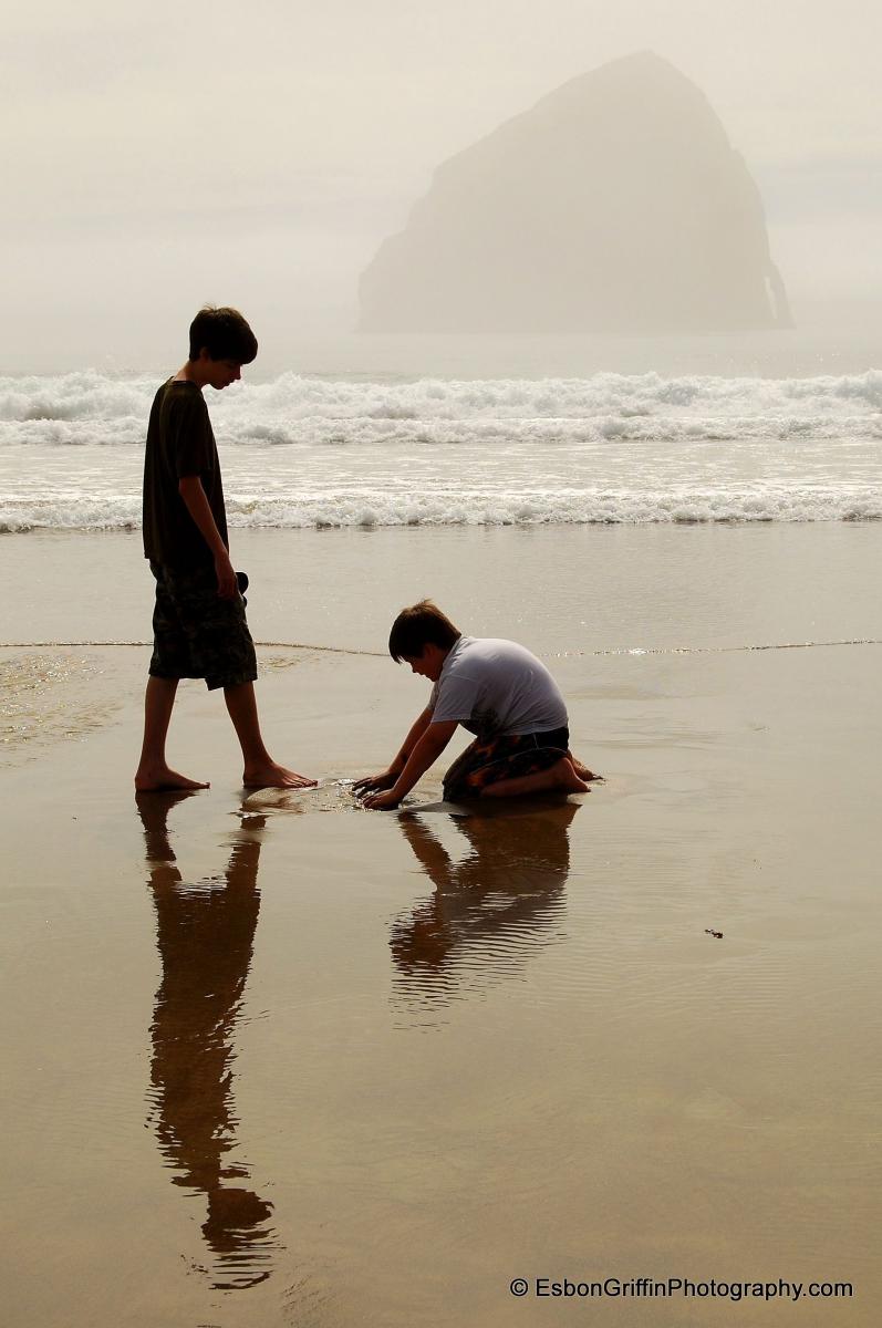 Playing At Tbe Beach - Garibaldi, Oregon